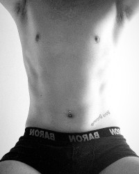 Gay picture B&W underwear naked boy sex dick playing handjob body piercings photo