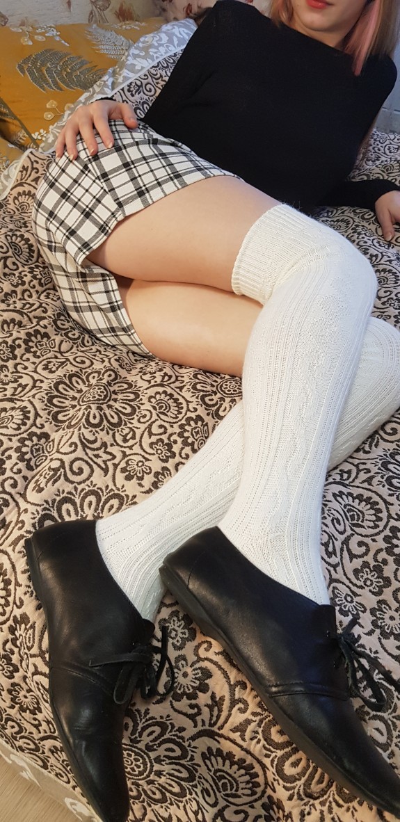 Sexy Girl in Stockings and Pantyhose, Perfect Legs