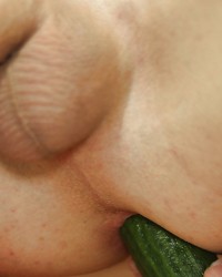 Anal play with cucumber photo