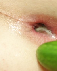 Anal play with cucumber photo