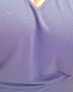 Breast play in bathroom at work