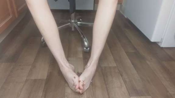 squished grapes under my bare feet