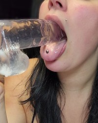 Sucking a clear toy photo
