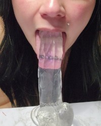Sucking a clear toy photo