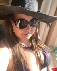 Rainbow Goth Makeup on a Perfect Natural BBW Babe photo
