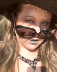 Rainbow Goth Makeup on a Perfect Natural BBW Babe photo