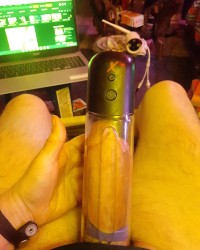 pumped up dick with penis pumps photo
