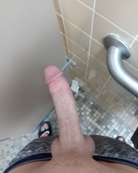 HARD COCK IN PUBLIC SHOWER photo
