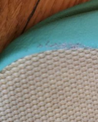 Girl in green slippers photo