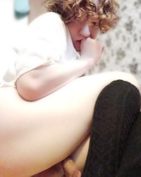 Cute Trans Girl"s Ass and Girl Cock photo