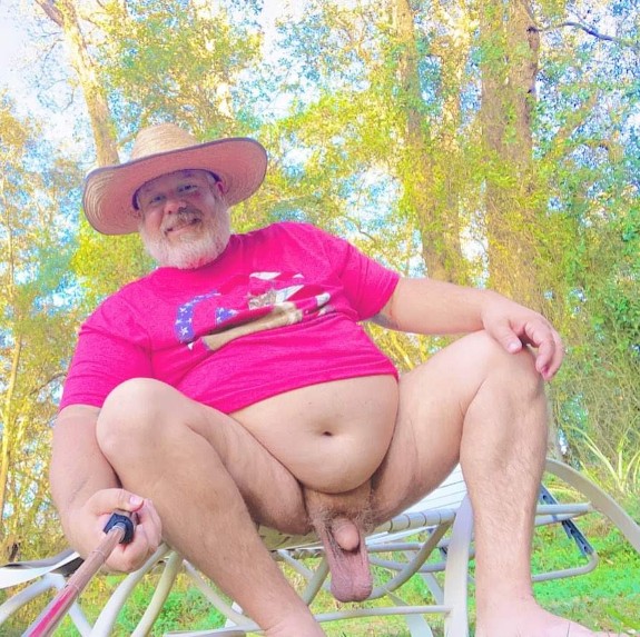 Fat Farmer grandpa Big bull balls