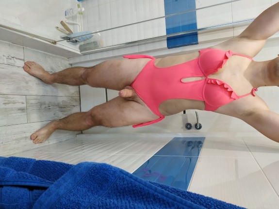 Boy wearing sexy swimsuit