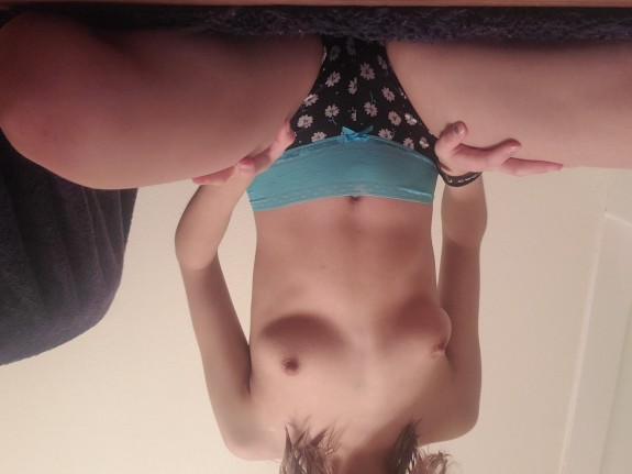 Blue undies with flowers
