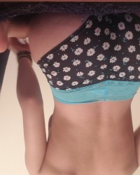 Blue undies with flowers photo