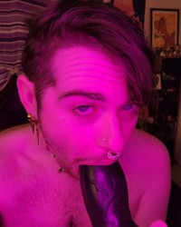 Sucking a fake werewolf cock, and thinking of you. photo