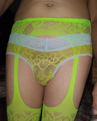 Green panties and pink heart butt plug photo