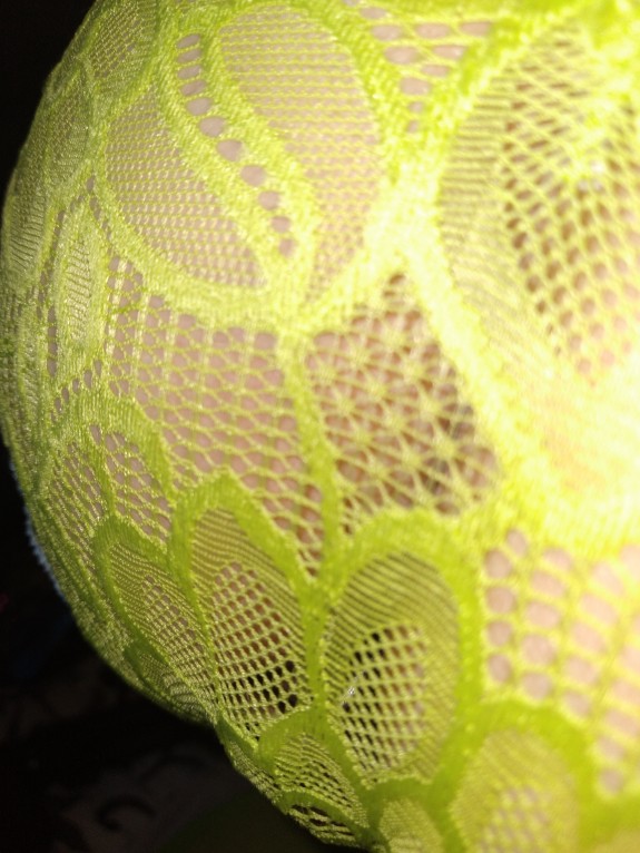 Green panties and pink heart butt plug