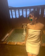 An open-air bath at a Japanese hot spring inn♨️✈️