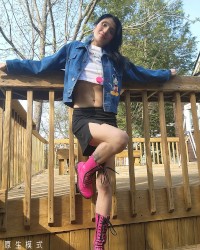 Honry girl like walking and play outside... photo