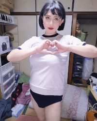 女装子の清純派黒髪ブルマー!Transvestite innocent black hair bloomers! photo