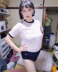 女装子の清純派黒髪ブルマー!Transvestite innocent black hair bloomers! photo