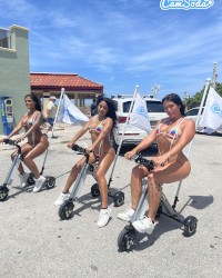 Big Ass Latinas Ride Electric Trikes At Public Beach Big Booty photo
