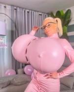 Having fun with balloon and inflating my tits!