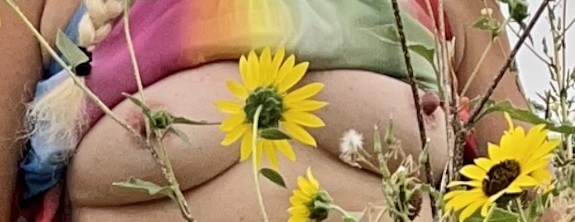 SUNFLOWER POWER- POWER IN THE NIPPLE- DRIP OLE TIT !