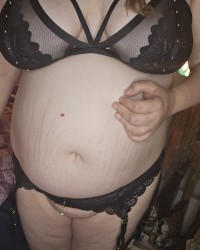 Big Udder Submissive Showing Off New Bra and Garters photo