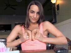 public flah in restaurant gif