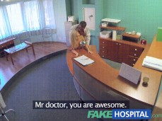 PERFECT SEXY BLONDE GETS PROBED AND SQUIRTS DOCTORS RECEPTION gif