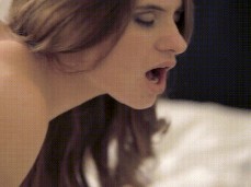 pale brunette Alice March doggystyle gif