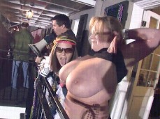 Huge boobs flash at Mardi gif