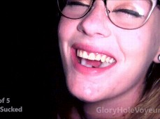 Blonde Gloryhole Cum In Mouth gif