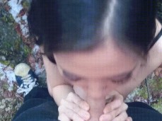 Sakura'chan BJ in nature gif