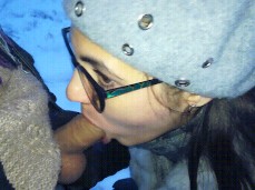 public Blowjob & cum in mouth gif