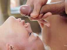 Sensual cumshot into mouth gif