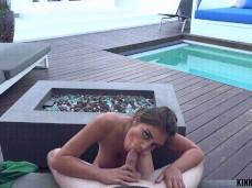 Ella Knox POV blowjob by pool gif