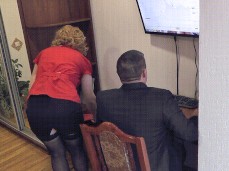 Boss and secretary . office . Short skirt gif
