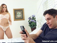 Natasha Nice has surprise for nerdy boyfriend gif