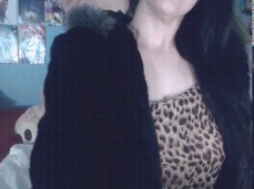 taking off fur coat gif