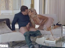 Tasha Reign gets ready to suck his dick on couch gif