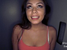 Gloryholeswallow Doli 1st first visit gif