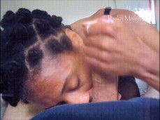 ebony handjob sucking dick gif