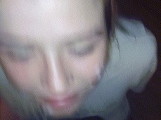 GIRLFRIEND JERKS ME TO PORN TIL I CUM ON SLUTTY FACE gif