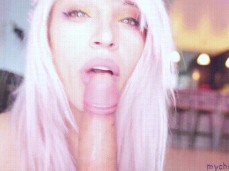 Fucking, Cock Kisses and Cum on Lips gif