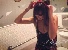 Riley Reid puts her panties on her head gif