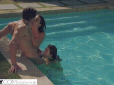 Keisha Grey and Leah Gotti pool threesome gif