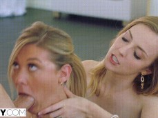 blonde can't wait to suck huge cock gif