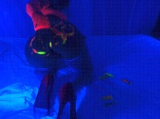 Panting My Big Ass With UV Body Paint gif